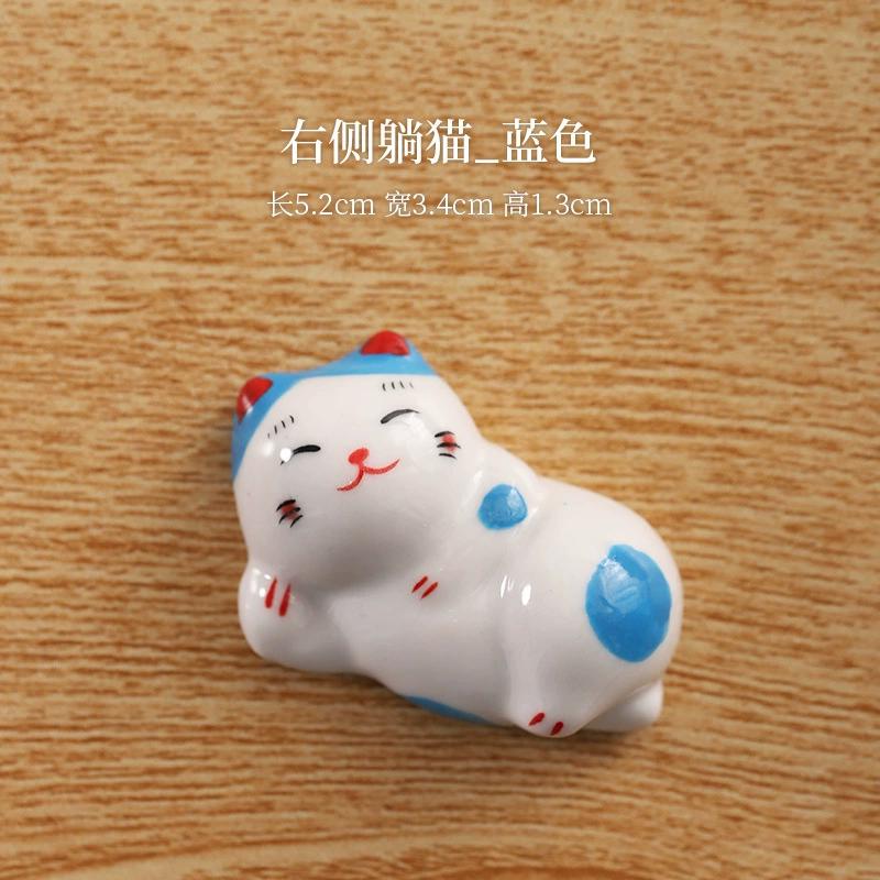 Cute Lucky Cat Ceramic Chopsticks Holder Japanese Chopsticks Forks Holder Resturant Kitchen Tableware Home Decoration 2025 New