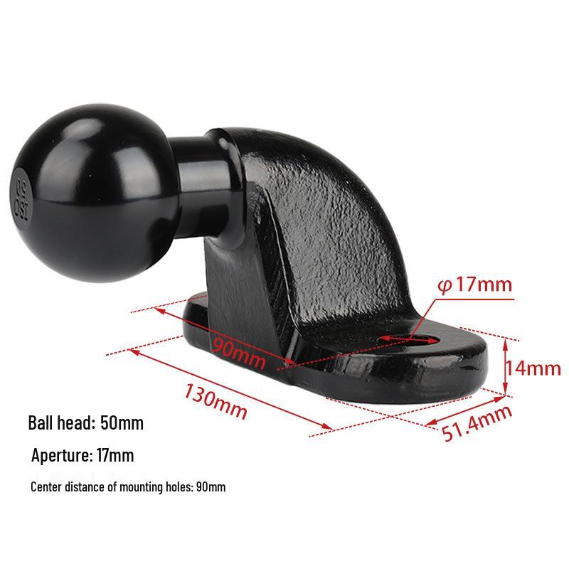 

50mm Bent Handle Trailer Tow Ball - European Style, Black Electrophoresis, RV & Trailer Accessories