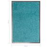 Washable Doormat Cyan 40 X 60 Cm