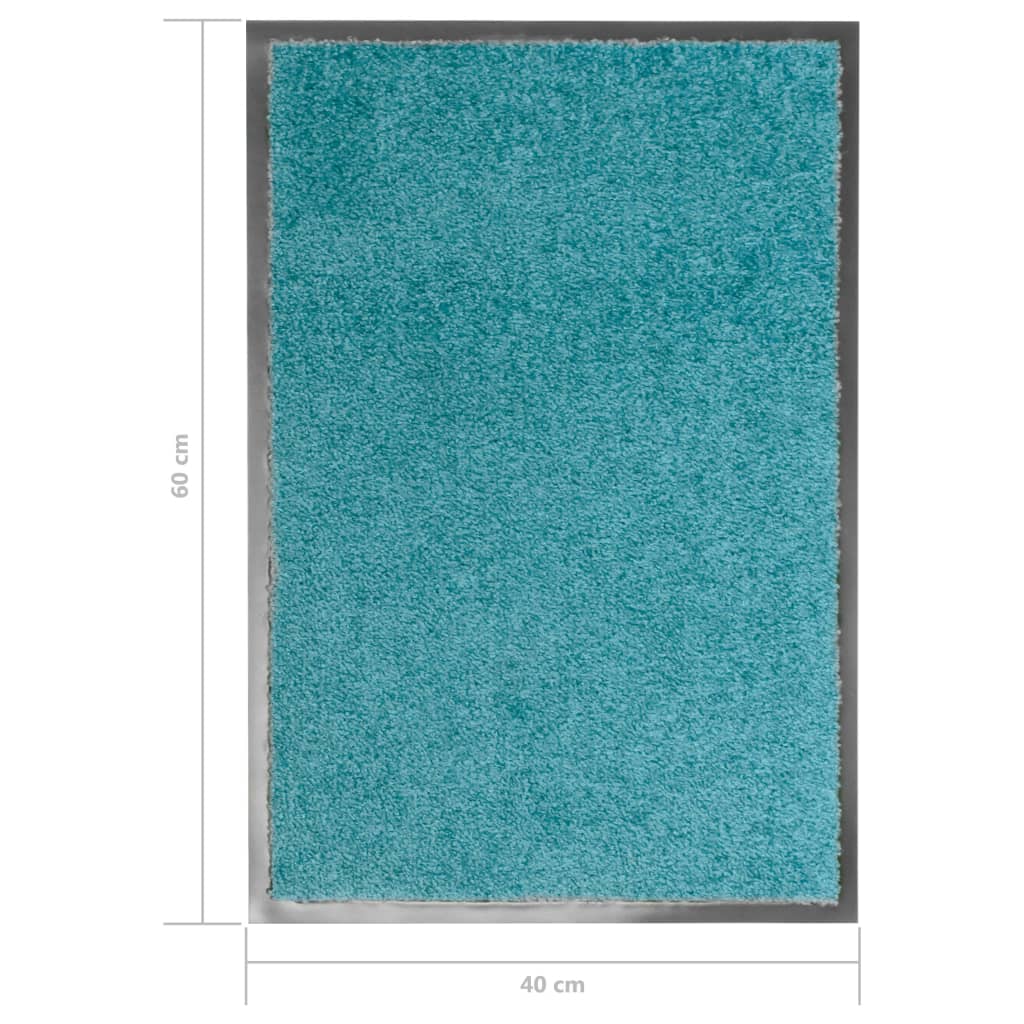 Washable Doormat Cyan 40 X 60 Cm
