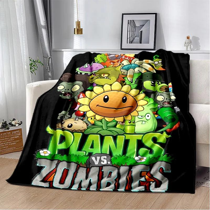 P-Plants vs. Z-Zombies Game Blanket with Peashooter Design Ideal for Sofa and Bed Cover throw blanket