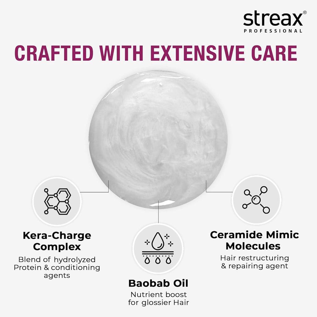 Streax Professional Canvoline Sulphate Free Keratin Shampoo for Straightened Hair Post Care 300ml
