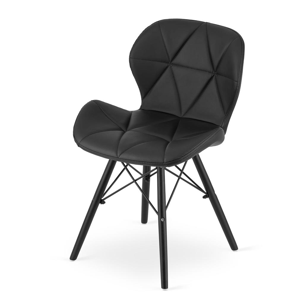 LAGO chair, eco-leather - black / black legs x 2