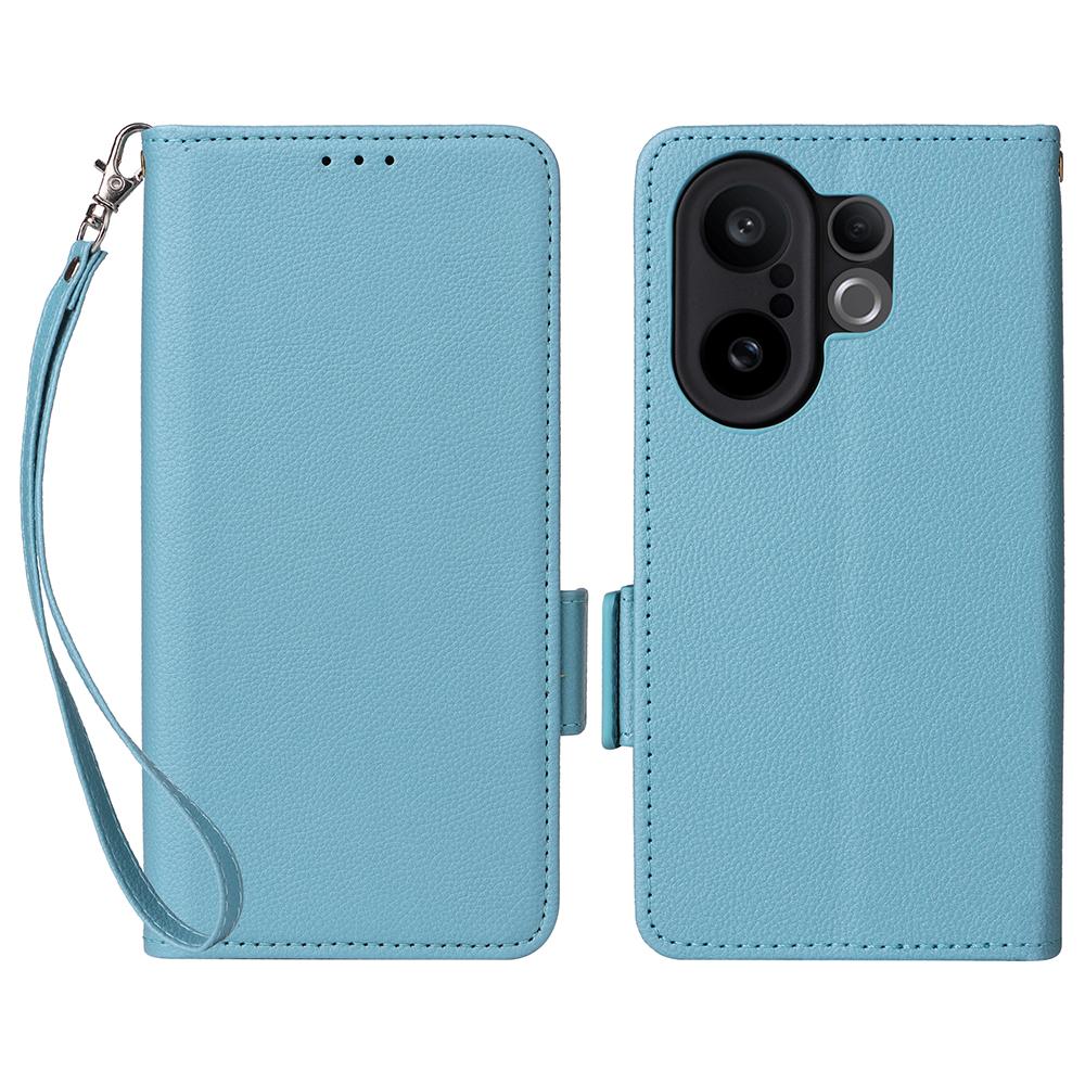 For Vivo X200 FE 5G/S30 Pro Mini 5G Case with Wrist Strap Litchi Texture PU Leather Wallet Phone Cover