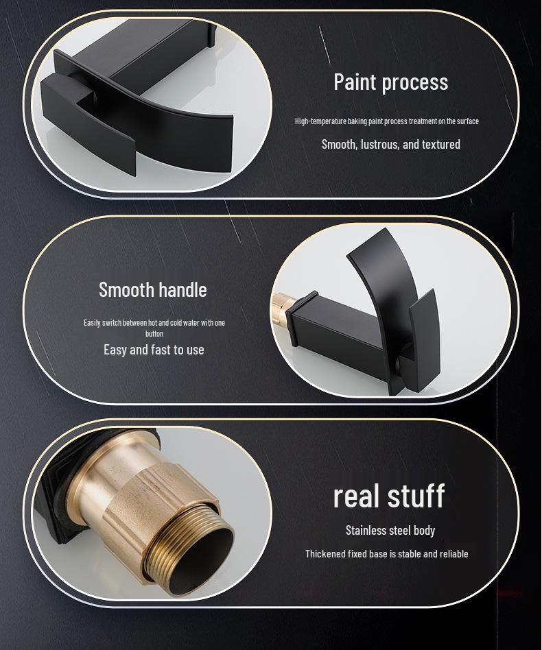 Waterfall Bathroom Faucet: Countertop Basin with Silent Water Outlet