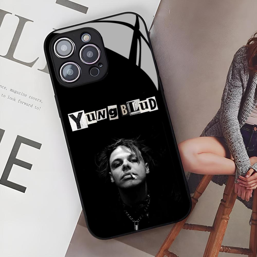 Yungblud Pouzdro na telefon s jahodovými rty pro Iphone 17 Air 16 15 14 12 11 13 Pro Max Mini Se Puls skleněný kryt
