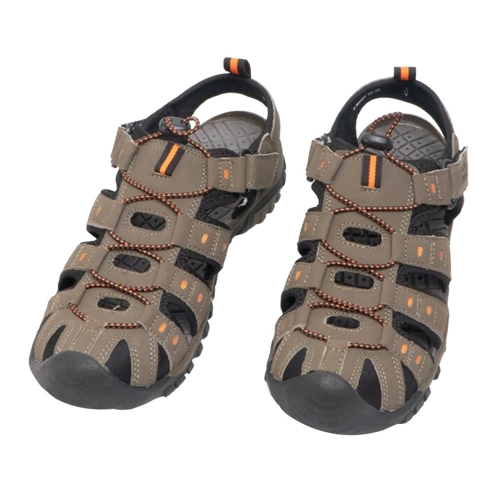 PDQ Jungen-Trail-Sandalen aus synthetischem Nubukleder mit Knebel- und Klettverschluss