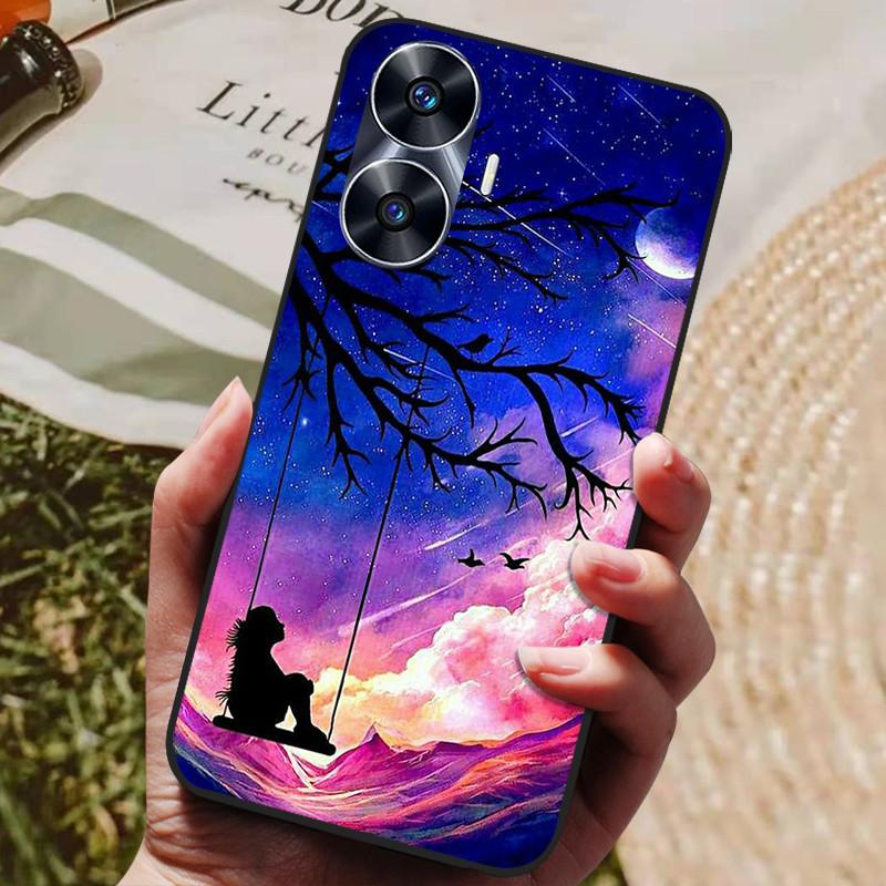 Per Custodia Realme C55 Silicone Morbido TPU Cover Posteriore per Oppo Realme C55 Telefono Globale Custodie Realme C 55 4G 6.72" Protezione Cover Borse