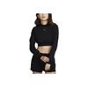 Nike Solid Color Logo Mock Neck Long Sleeve Cropped Top Women Tops Black FN2477-010