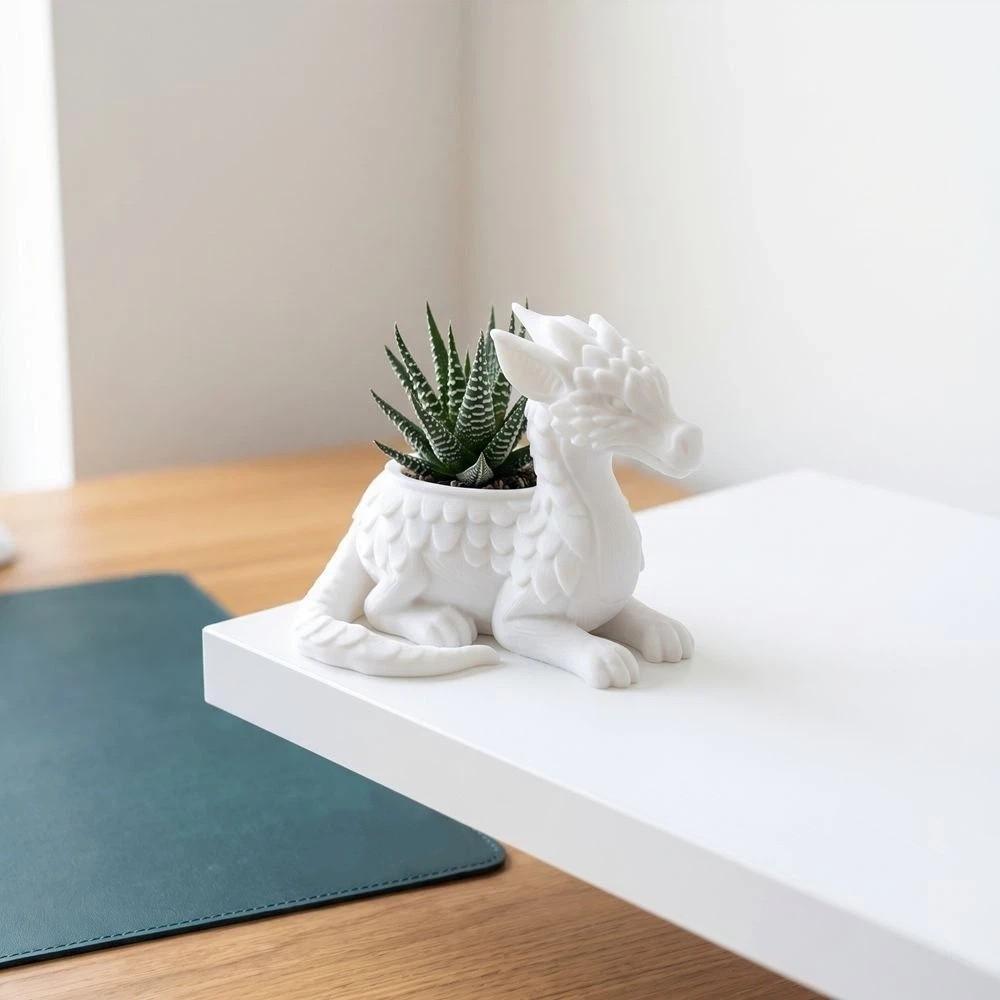 Funny 3D Printed Succulent Planter Home Decoration Jewelry Holder Flowerpot Molds Fantasy Dragon Ornament Birthday Gift