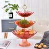 2/3 Tiers Plastic Plate Fruit Bowls Decorative Party Desserts Holder Nuts Candy Displat Stand Serving Tray for Home Party