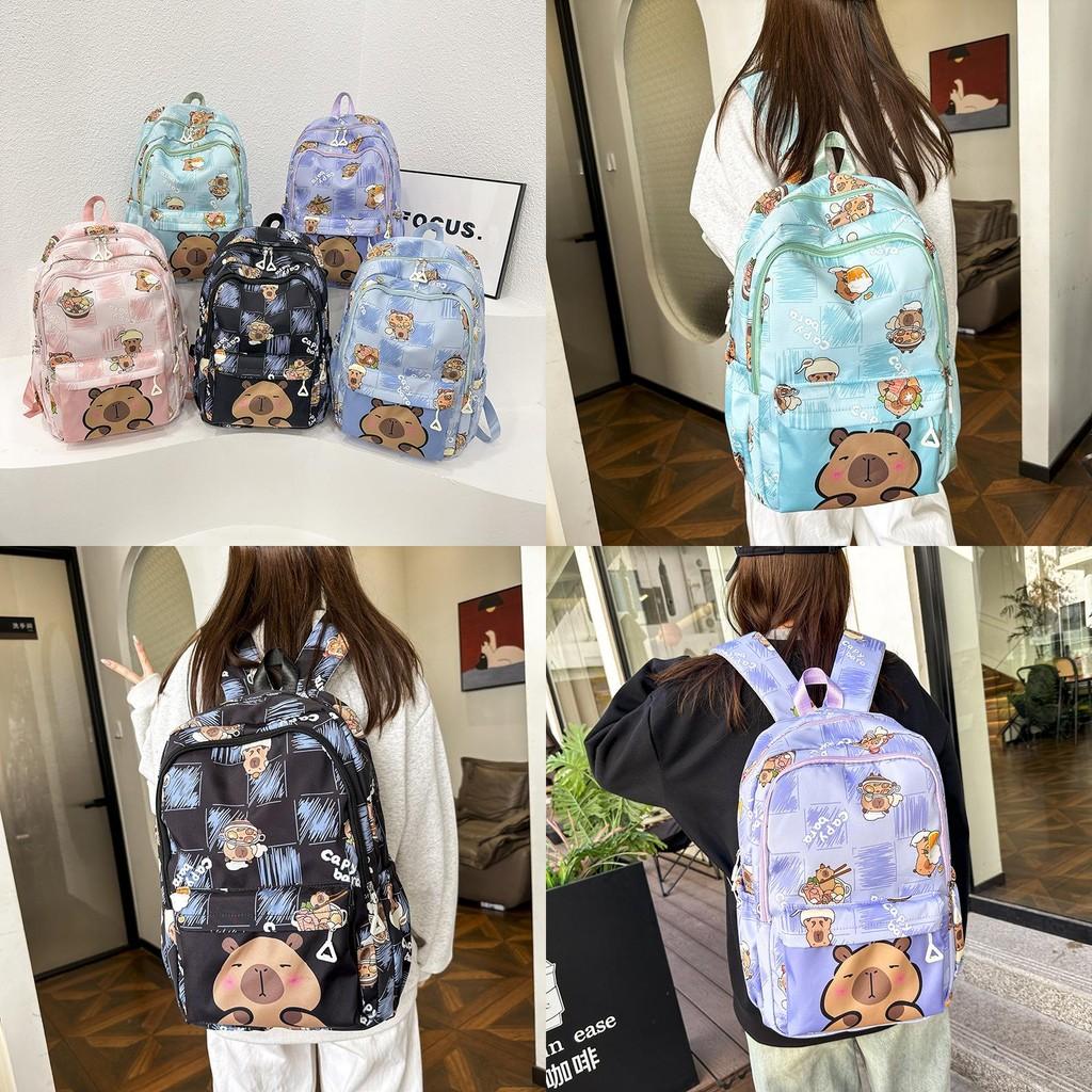 Backpack Printed Capybara Outdoor Large Capacity Travel Bag Student Schoolbag