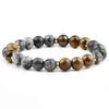 GemChic Unisex Ethnic Agate Tiger Eye Stone Beads Bracelet Classical Retro Elastic Chain Birthday Christmas Jewelry Gift