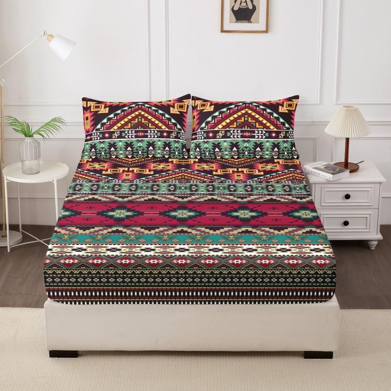 

Polyester Fitted Sheet Full Coverage Sheet Bed Sheets Twin King Size Bed Cover with Elastic(Pillow Cover Purchased Separately) 90x200x30cm