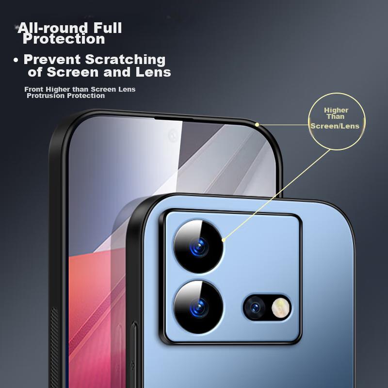 IQOO Neo8 Phone Case, IQOO Neo8 Pro AG Frosted Lens Full Protection, Real Machine Simple Solid Color, Light Luxury, Anti-Fingerprint,n, Graphite Black