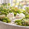 Healing Style Table Decor 4Pcs Mini White Kitten Figurines, Resin Cute Cat Statues, Miniature Ornaments Statues for Micro Landscape, Fairy Garden, DIY