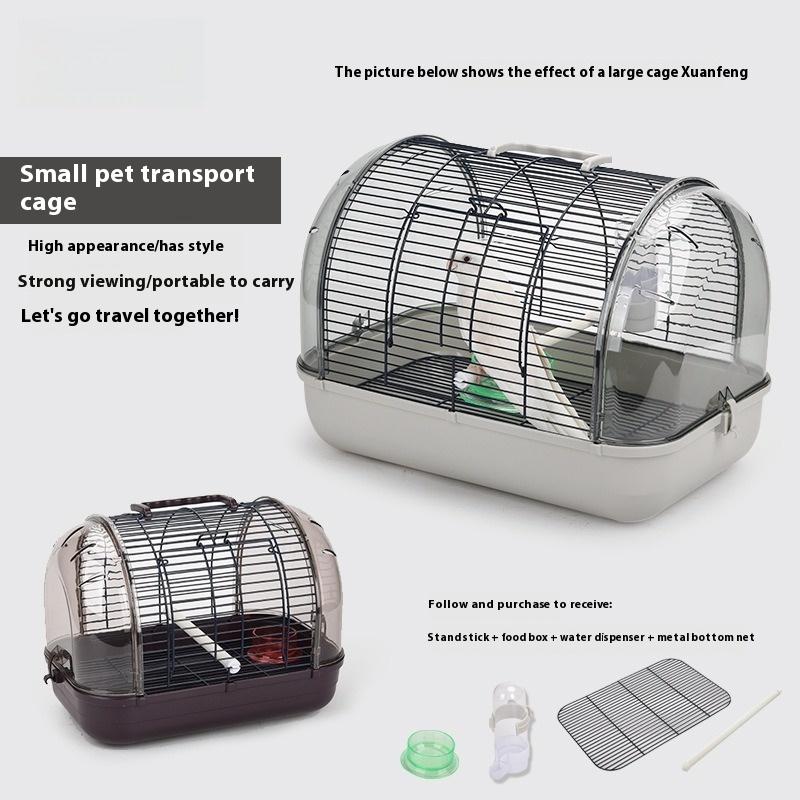 Premium Clear Parrot Carrier Cage Panoramic View Transport Case for Budgies Portable Bird Cage