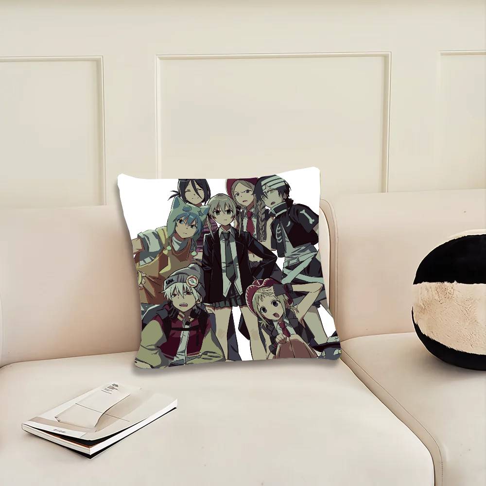 S-Soul E-Eater Animation Pillow Case Fashion Square Pillowcase Bedroom Sofa Room Ins Decoration Leisure