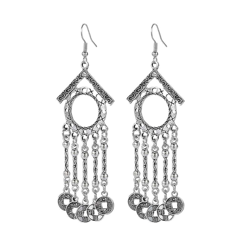 Miao Ethnic Silver Hairpin & Long Necklace Dance Accessories