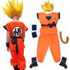 Kids Anime Son Goku Cosplay Costumes Krillin Training Clothes Superhero Outfits with Super Saiyan Wig Comic Con Party Costume