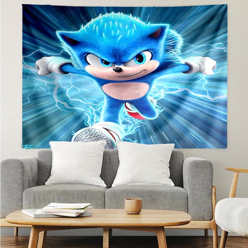 1PC Hedgehog Adventure Speed And Colors K-pop Music Group Tapestry Accessories for Bedroom,Livingroom, Dormitory Room Wall Decor Fan Birthday Gifts