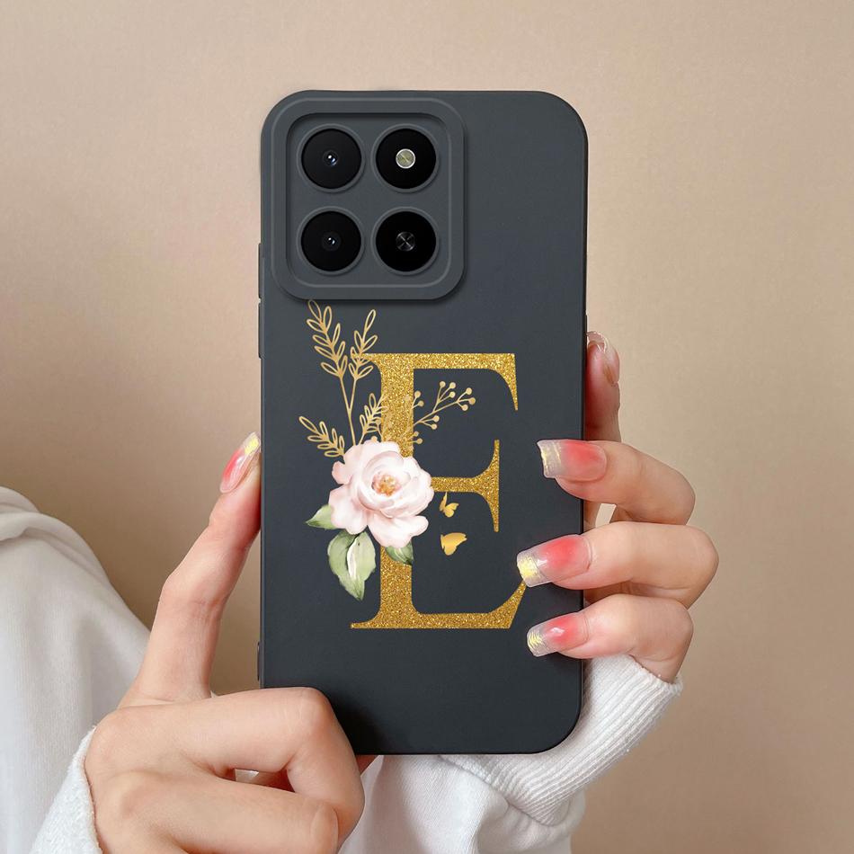 Pro Honor X5B Plus X5 Pouzdro Jednoduché Jméno Písmeno Měkký Hladký Tekutý Silikon Nárazuvzdorný Zadní Kryt Telefonu Pro Honor X 5 X5bPlus Capa