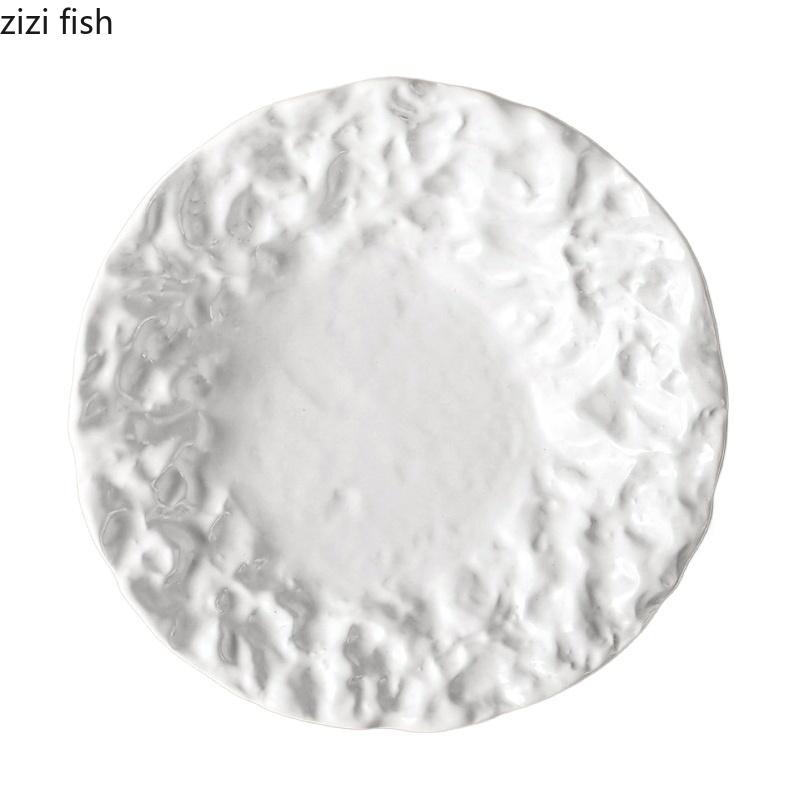 Folded Ceramic Dining Plate Slanted Bowl Western Style Steak Plate Dessert Bowl Fruit Plates Salad Bowls Sushi Plates Snack Tray