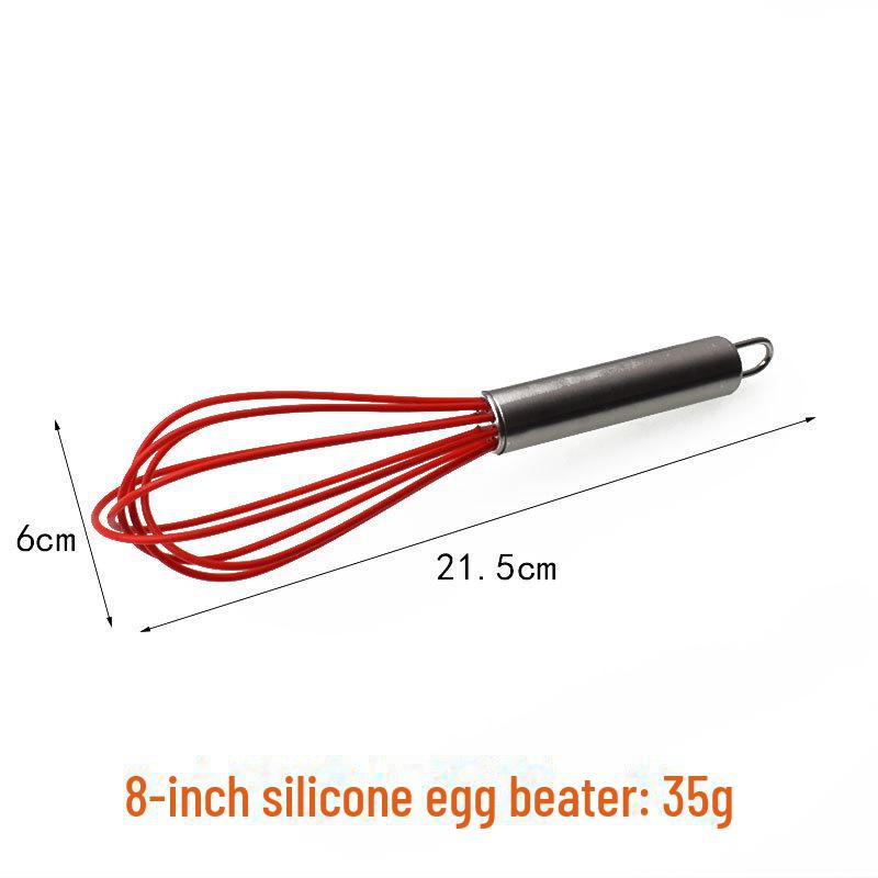 Stainless Steel Silicone Egg Beater - Manual Mixer for Baking and Cooking.
