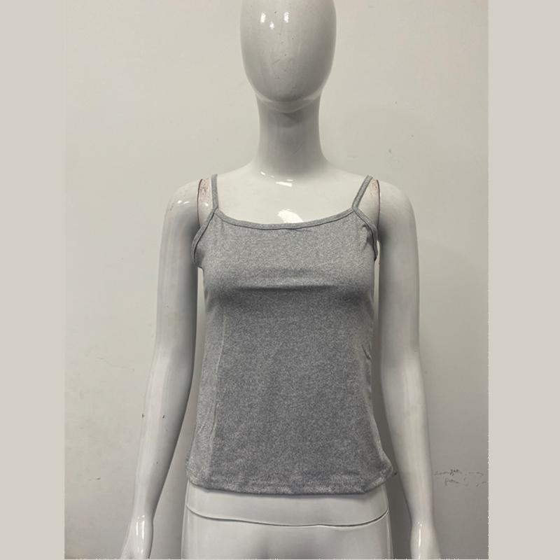 

Summer Y2K streetwear solid color women s sleeveless vest top L сірий