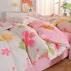 Comforter Girls Pink Flowers Colorful Spring Floral Bedding Set Reversible Print Polyester Comforter Girly