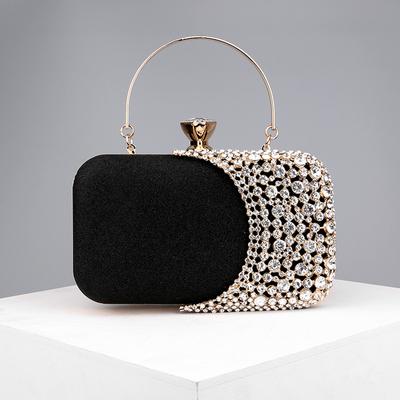 Diamonds Evening Clutch Bag pre ženy Svadobná taška cez rameno Malá spoločenská kabelka s kovovou rúčkou