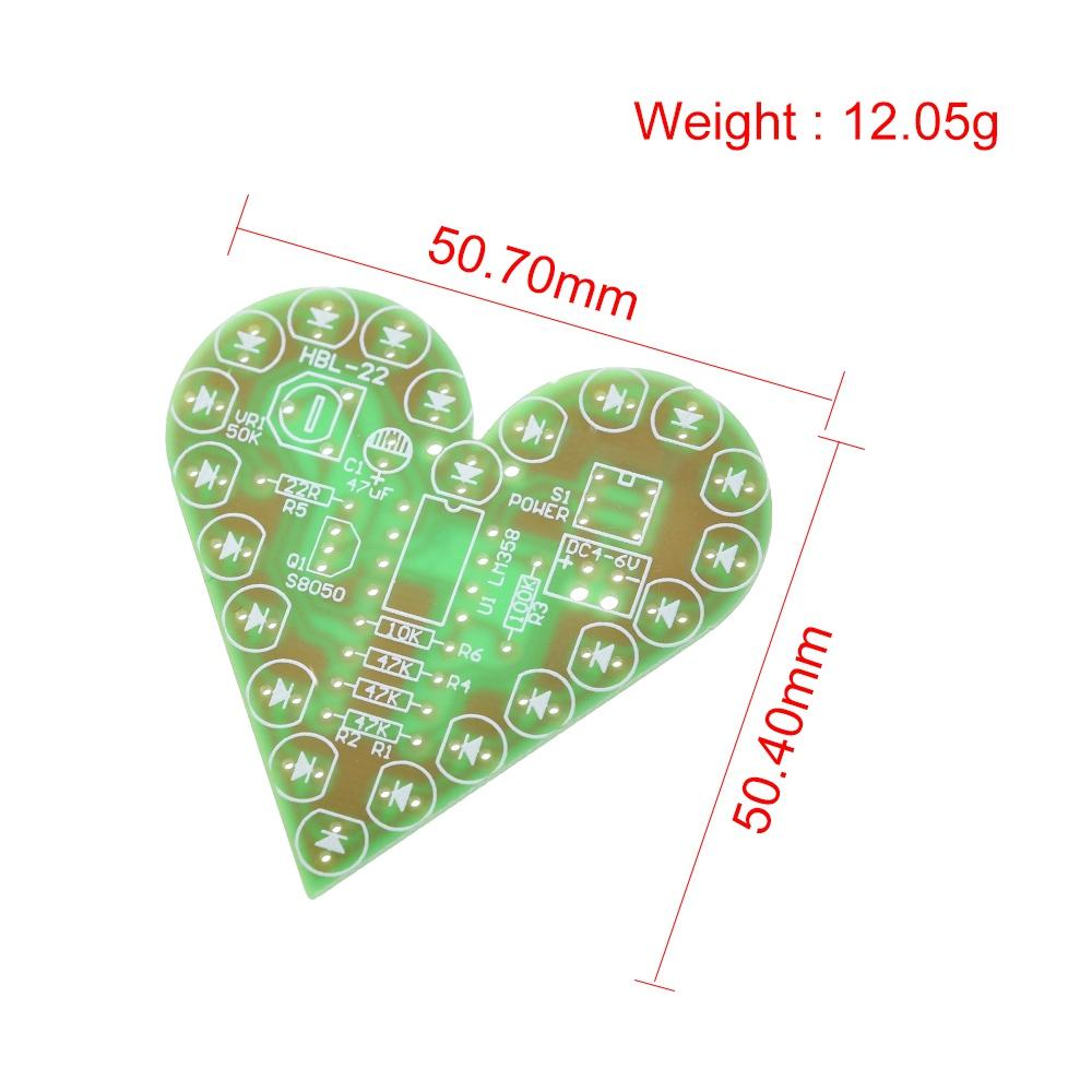 Heart Shape Breathing Lamp DIY Kit DC 4V-6V Breathing LED Suite Red White Blue Green DIY Electronic Production for Learning