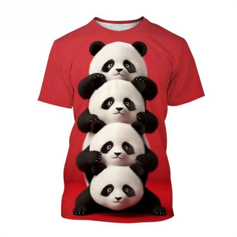 Children's Clothing 3D Print Cute and Funny Critters Short Sleeves Graphic T Shirts Boys Girls Crew Neck Tops Tee Kids Clothes