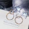 Large and Small Circle Long Dangle Earrings Korean Zircon Flash Earrings for Women Female Fashion Jewelry Drop Earings