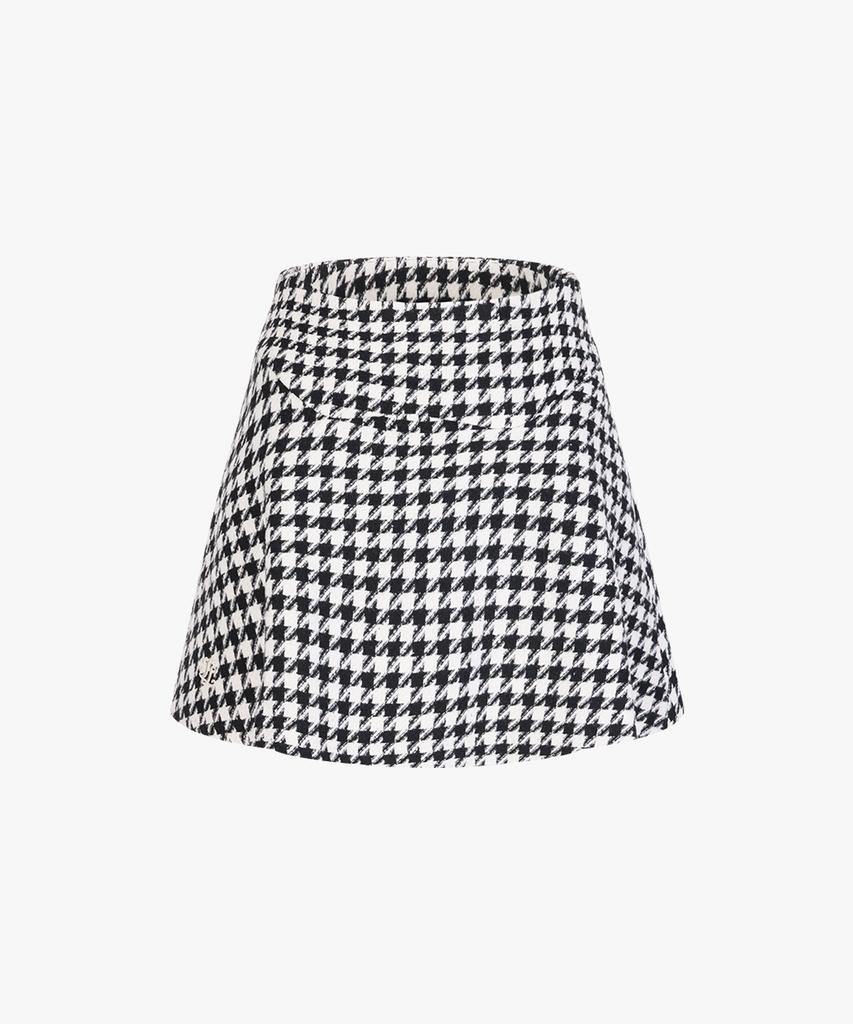 FAIRLIAR GOLF Pattern Flare Skirt (Black)