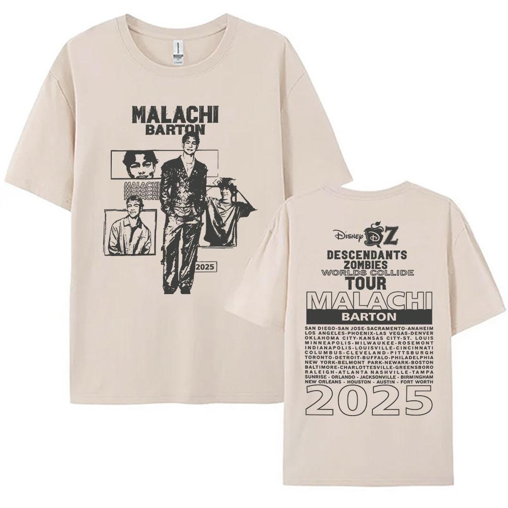 Malachi Barton Grafik T-Shirts Zzombies Worlds Collide Tour 2025 T-Shirt Kurzarm Baumwolle Damen T-Shirt Streetwear Damen Tee