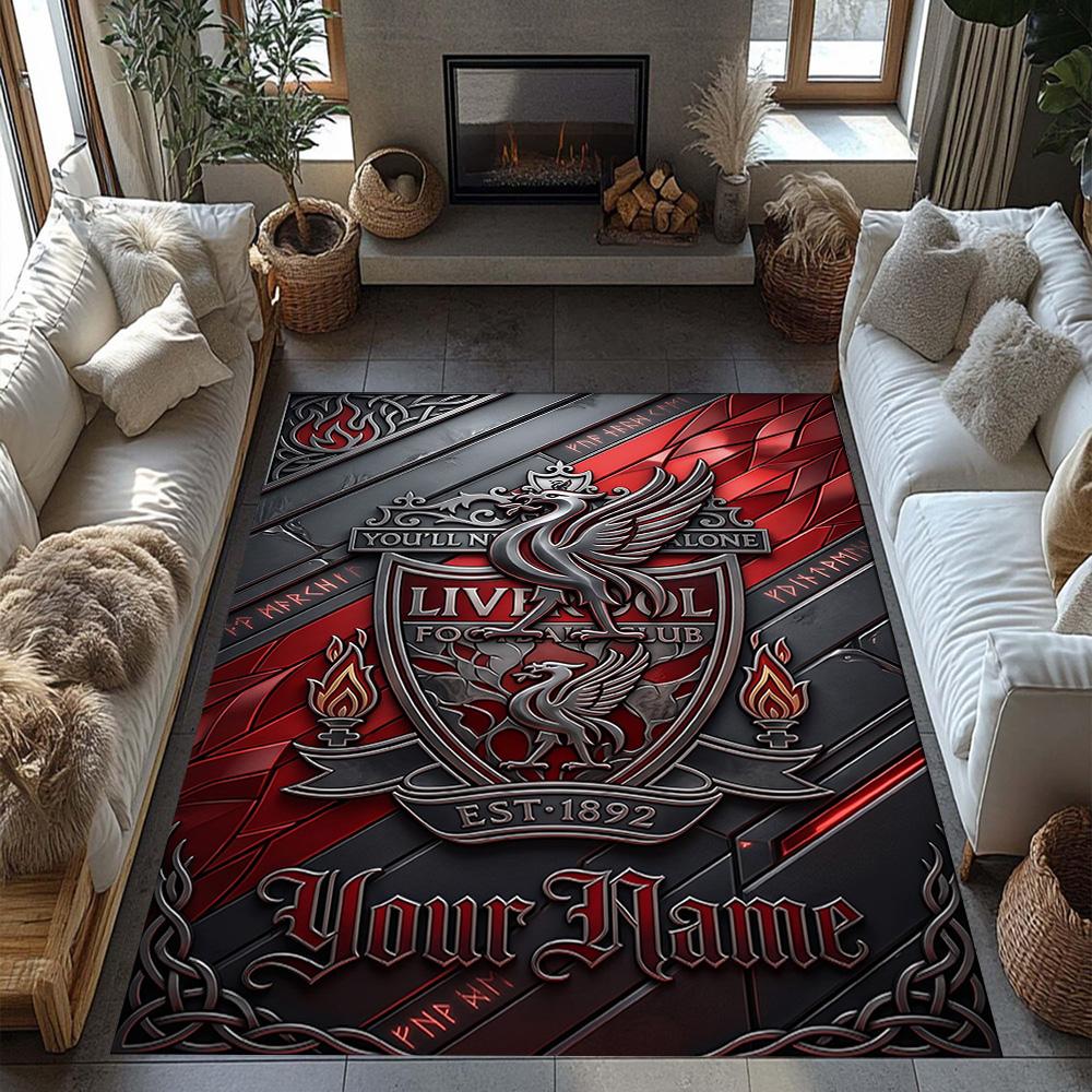 Liverpool Fc Customize Text Carpet Perfect For Outdoor Entryway Dormitory Hallway Antislip Rug Office Home Decor Spiritual Gift