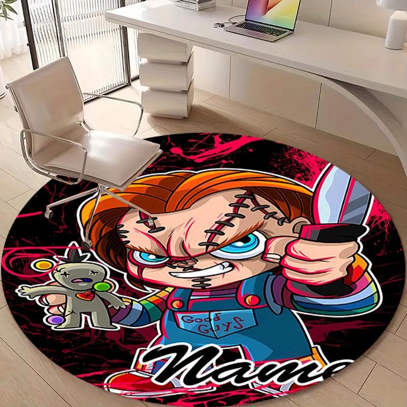 Personalized C-Chucky Round Chair Office Rug - Perfect for Mat, Office Chair & More - Ideal Gift for Birthdays and Holidays