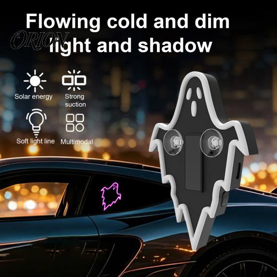 Decorative Lights for SUVs Solar Ghost Car LED Light, USB Wireless Animated Warning Windshield And Auto Atmosphere Lamps Rear Window, 6 Modes Suction