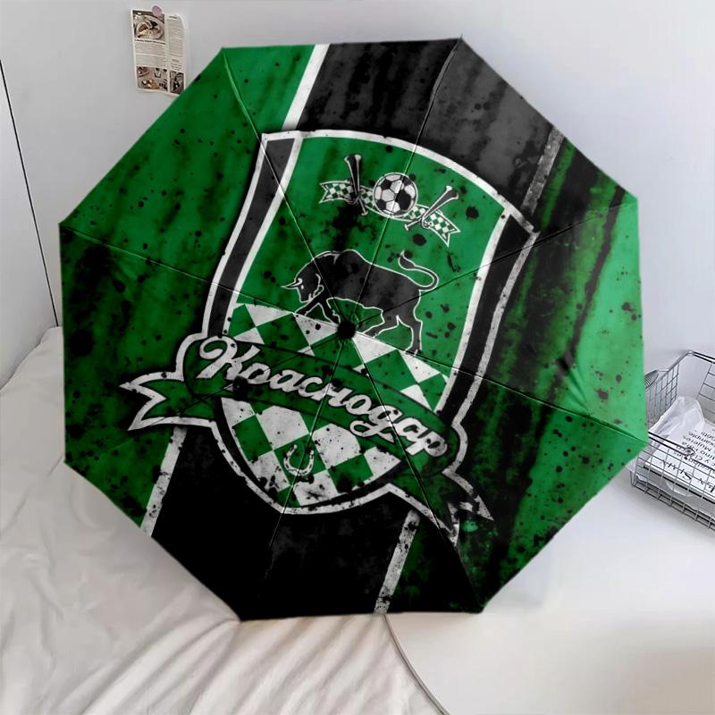 FC Krasnodar pattern, automatic folding umbrella, portable and foldable design, 8 ribs, a Christmas or birthday gift.