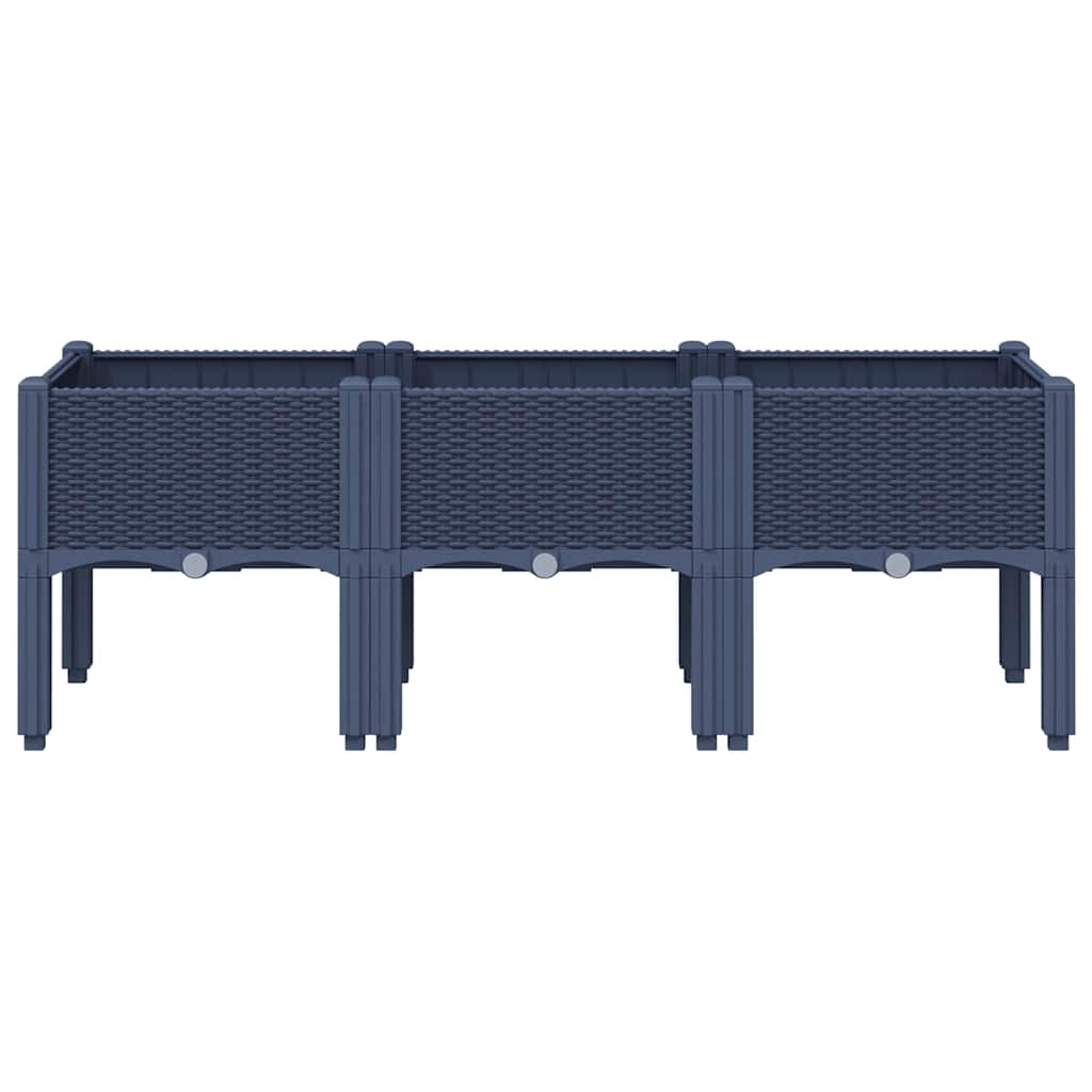 Planter with Legs Blue Grey 120 x 40 x 42 cm PP