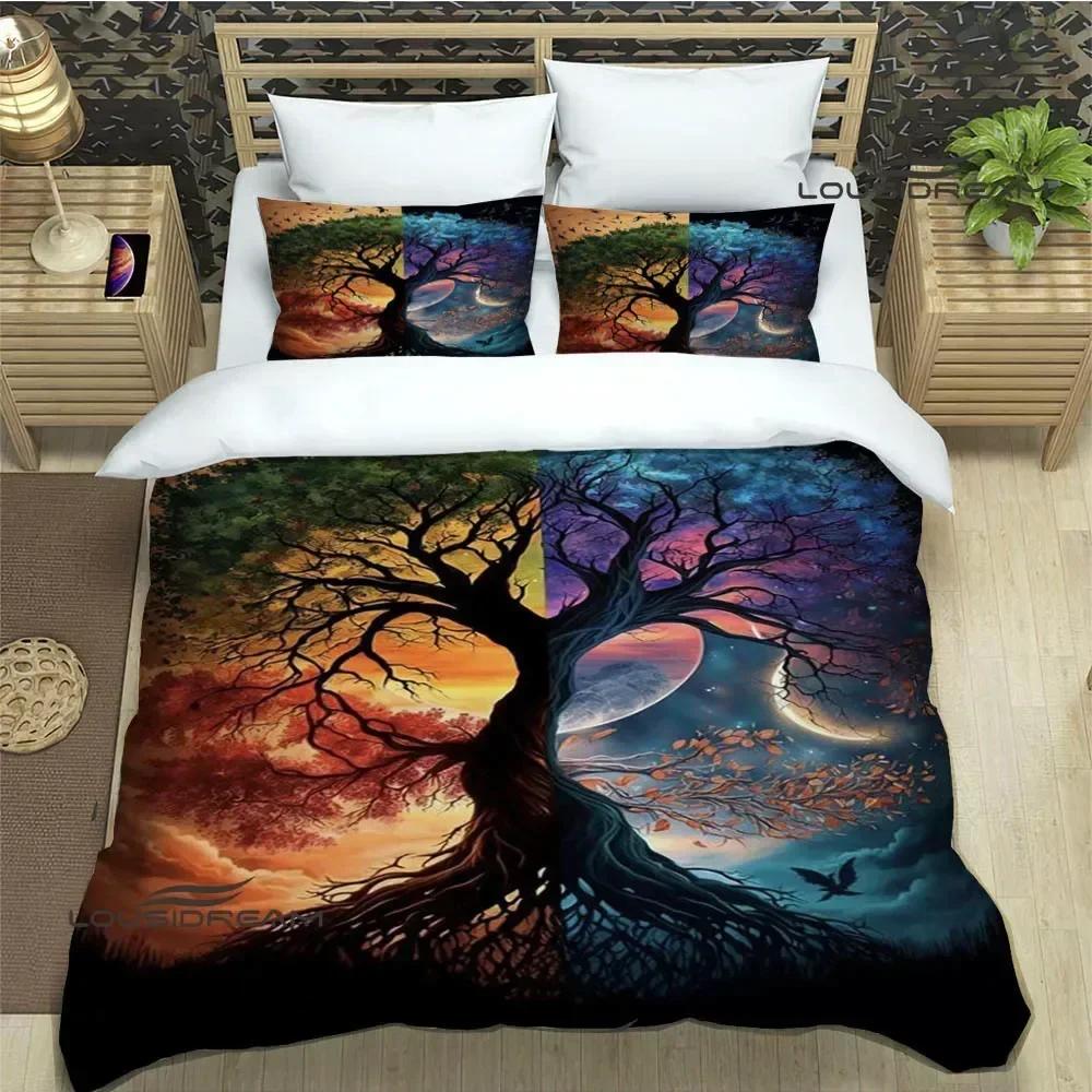 

Tree of Life printed Bedding Sets exquisite bed supplies set duvet cover bed comforter set bedding set luxury birthday gift EU Twin(135x200cm) чистый