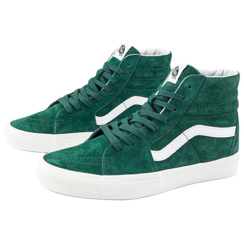 Vans Sk8 Hi High top Skateboard Shoes Unisex Dark Green White Sneakers VN000BW7EME