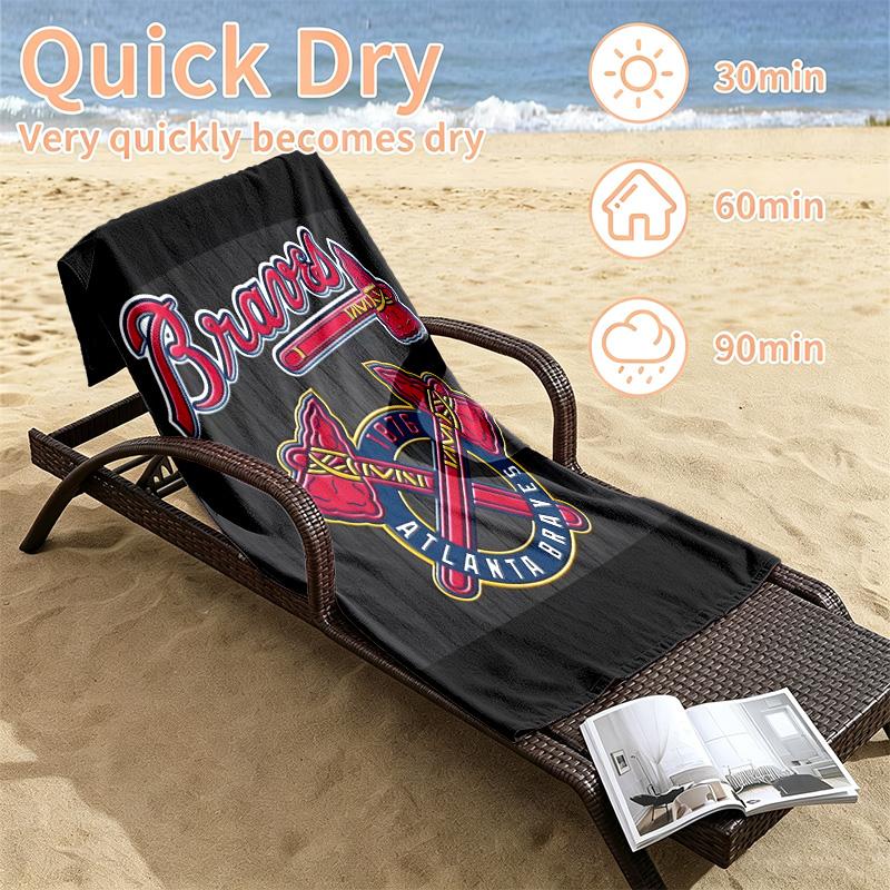 Atlanta Braves Beach Towels Also Serve As Bath Towels Summer Essential a Musthave for the Outdoors the Beach and the Pool