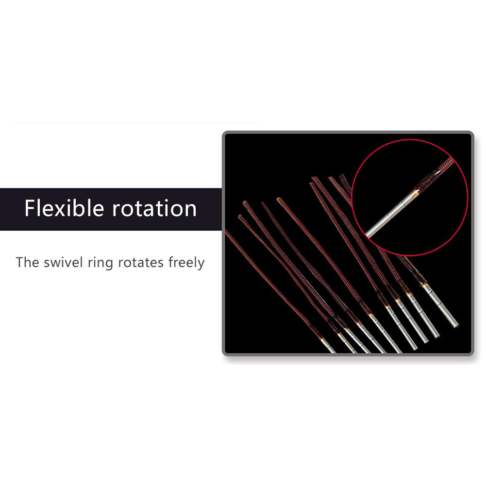 10Pcs Fishing Rod Tips Stainless Steel 0.8mm-1.6mm Nylon Rope 360° Rotating Fly Fishing Pole Repair Accessories