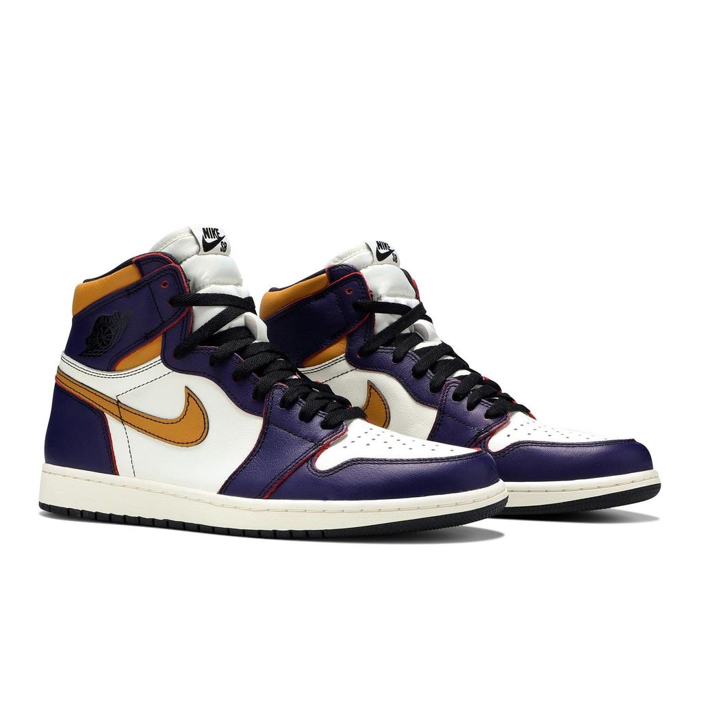 Air Jordan 1 Retro High SB 'LA To Chicago' (Unisex) Court Purple / Sail-University Gold-Black Vintage Basketball Shoes CD6578 507