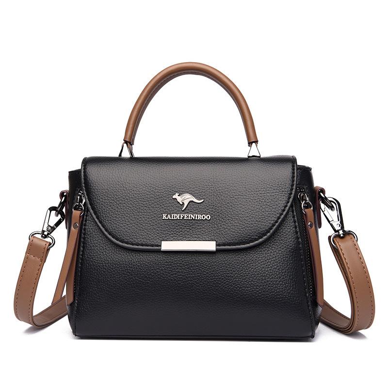 New Fashion Middle-aged Women's Shoulder Bag Soft Leather Texture Large Capacity Mother's Diagonal Cross Bag Women's Bag