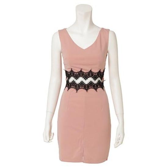 GRAXIA Cabaret Tight Perfect for Hostess and Stretch Pink Size Small Dress, High-Waisted, Sleeveless, Waist-Cut, Dress, Hostesses, Clubs, Lounges,