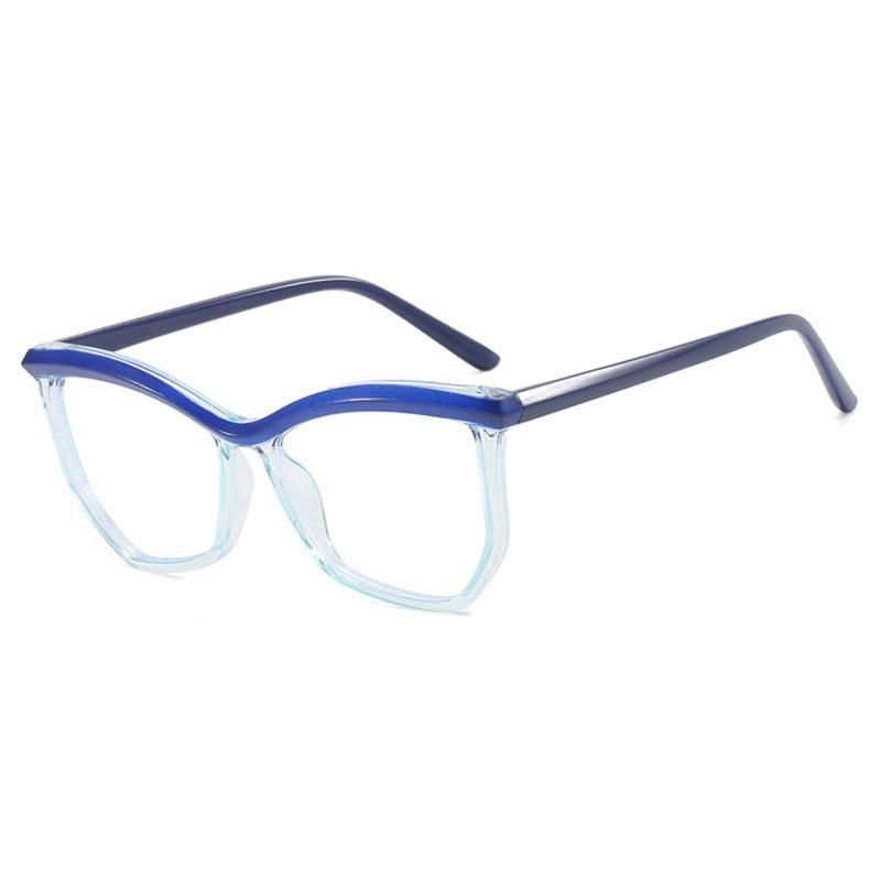 Irregular Polygonal Eyebrow Flat Mirror, Anti Blue Light Cat Eye Personalized Eyeglass Frame, Fashionable Commuting Frame 1027