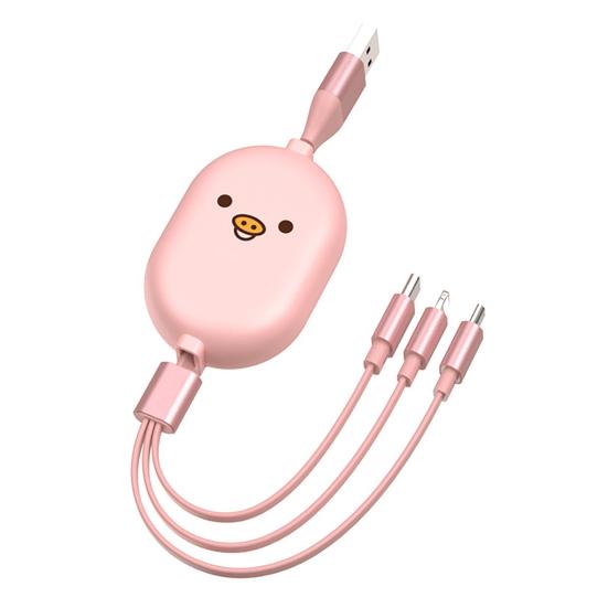 Retractable 3 in 1 Data Wire Charging Cable for Apple/Android/Type-c Connectors